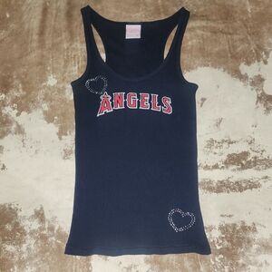 Pink VS 5th and Ocean Baseball ANGELS Ribbed Tank. Size: M